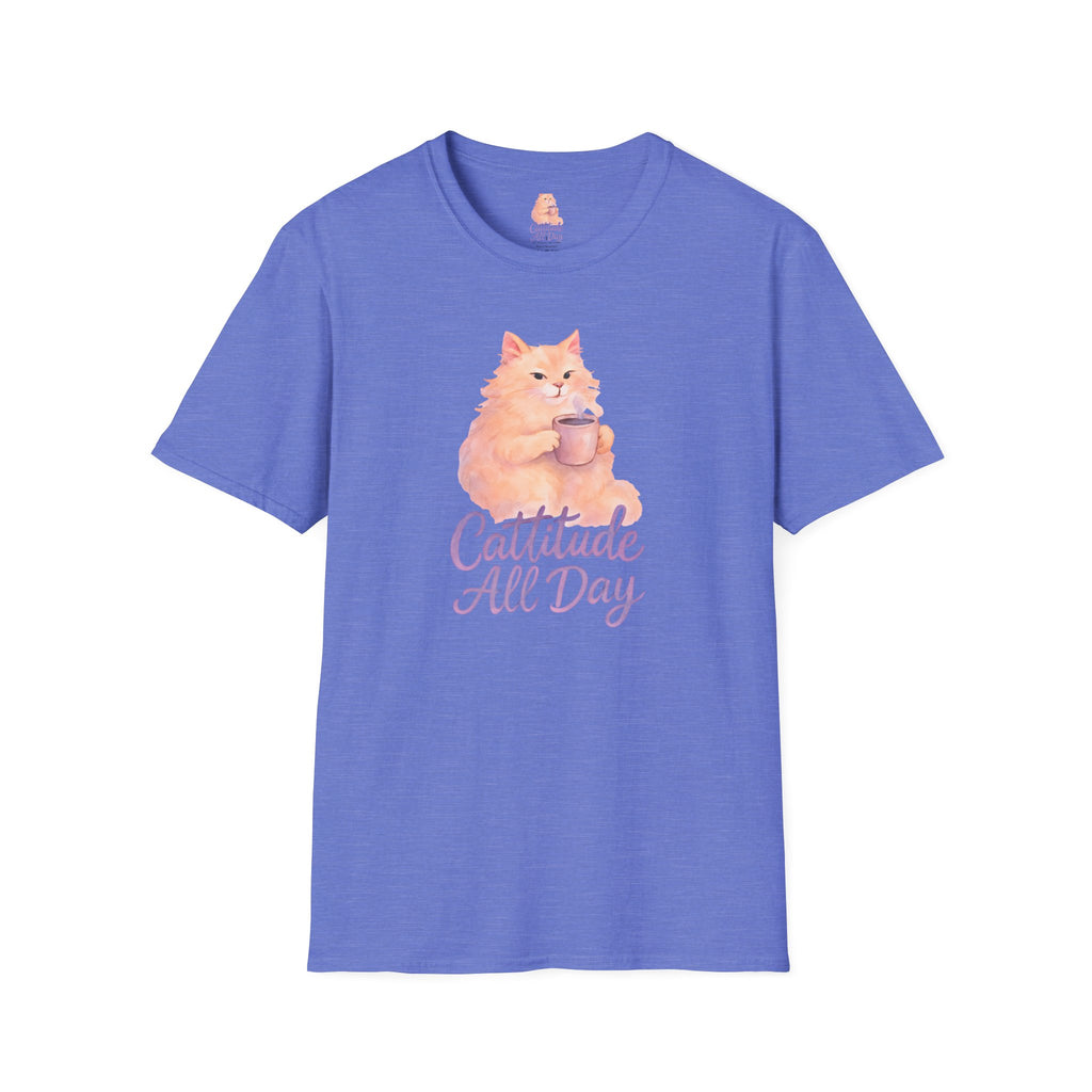 Cat with Coffee Cup T-Shirt