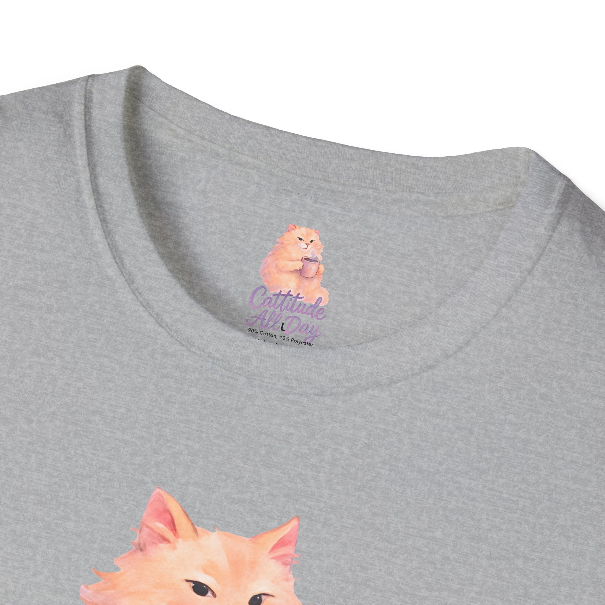 Cat with Coffee Cup T-Shirt