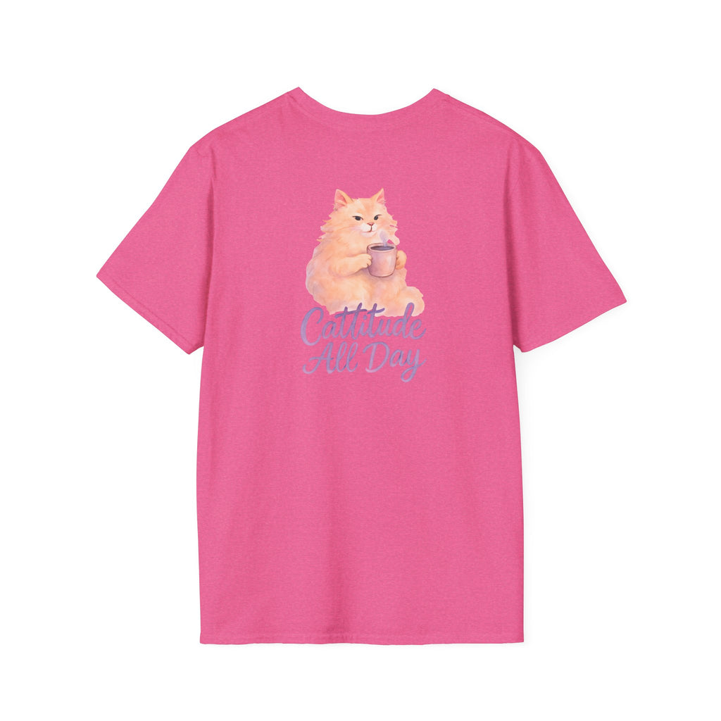 Cat with Coffee Cup T-Shirt