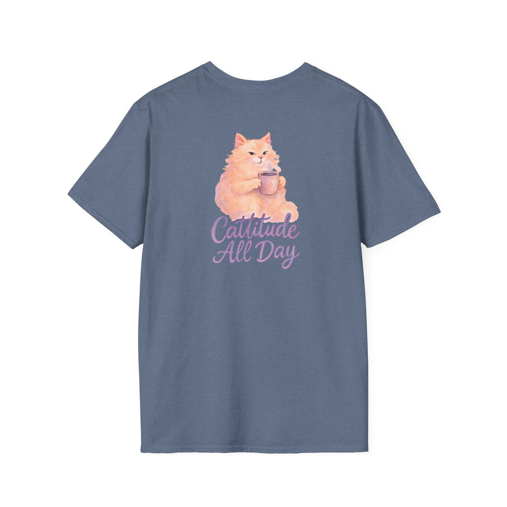 Cat with Coffee Cup T-Shirt
