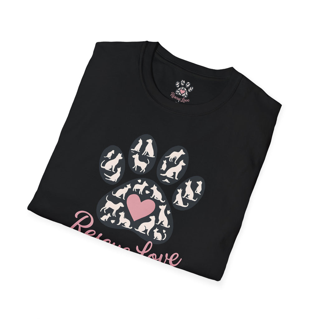 Rescue Love Paw Print T-Shirt