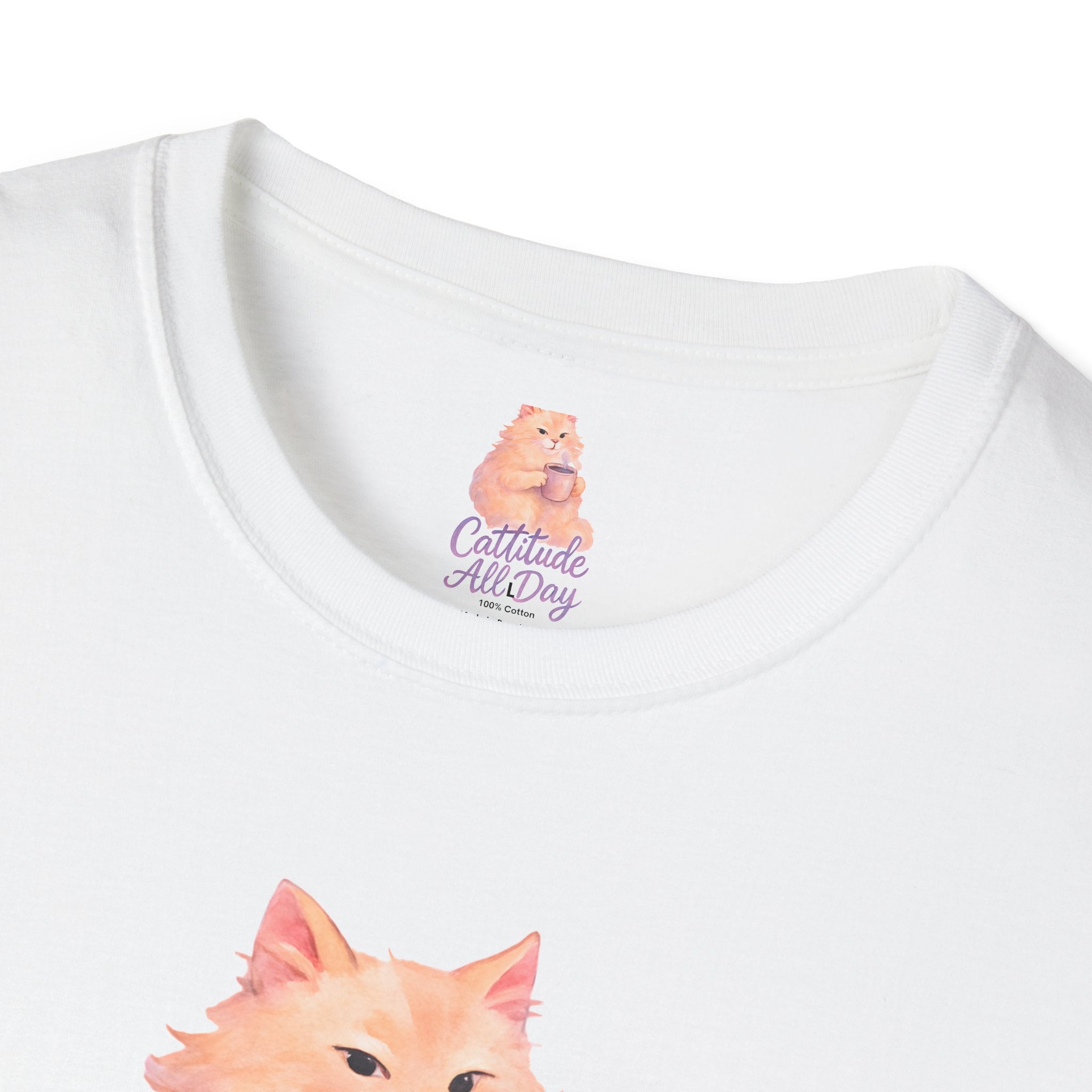 Cat with Coffee Cup T-Shirt