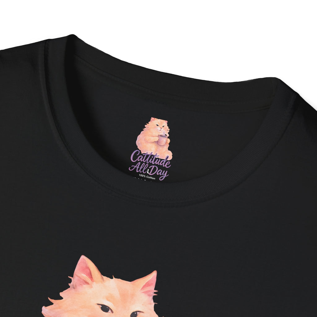 Cat with Coffee Cup T-Shirt