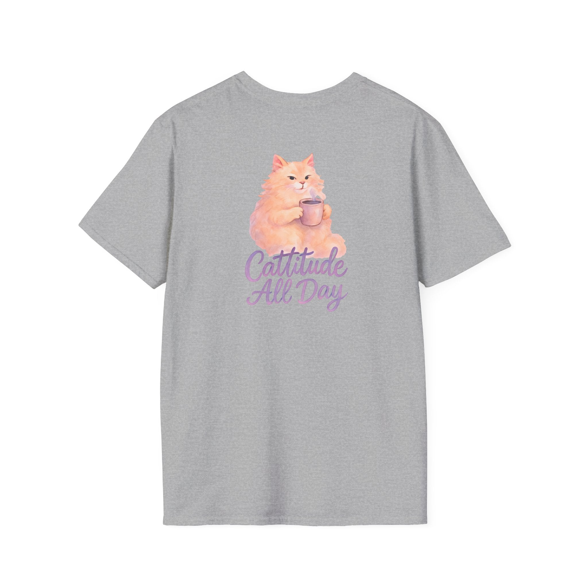 Cat with Coffee Cup T-Shirt