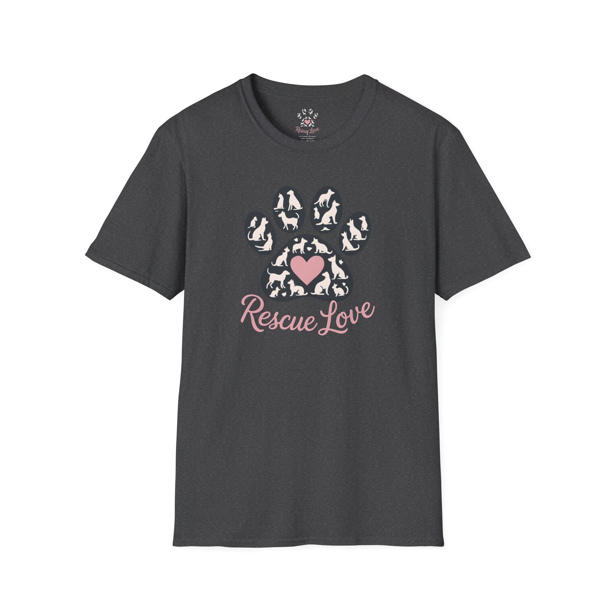 Rescue Love Paw Print T-Shirt