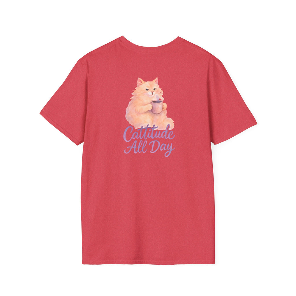 Cat with Coffee Cup T-Shirt
