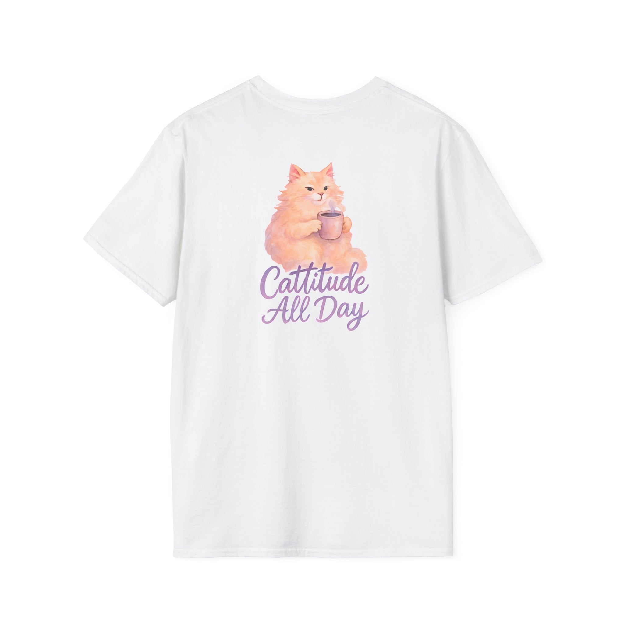Cat with Coffee Cup T-Shirt