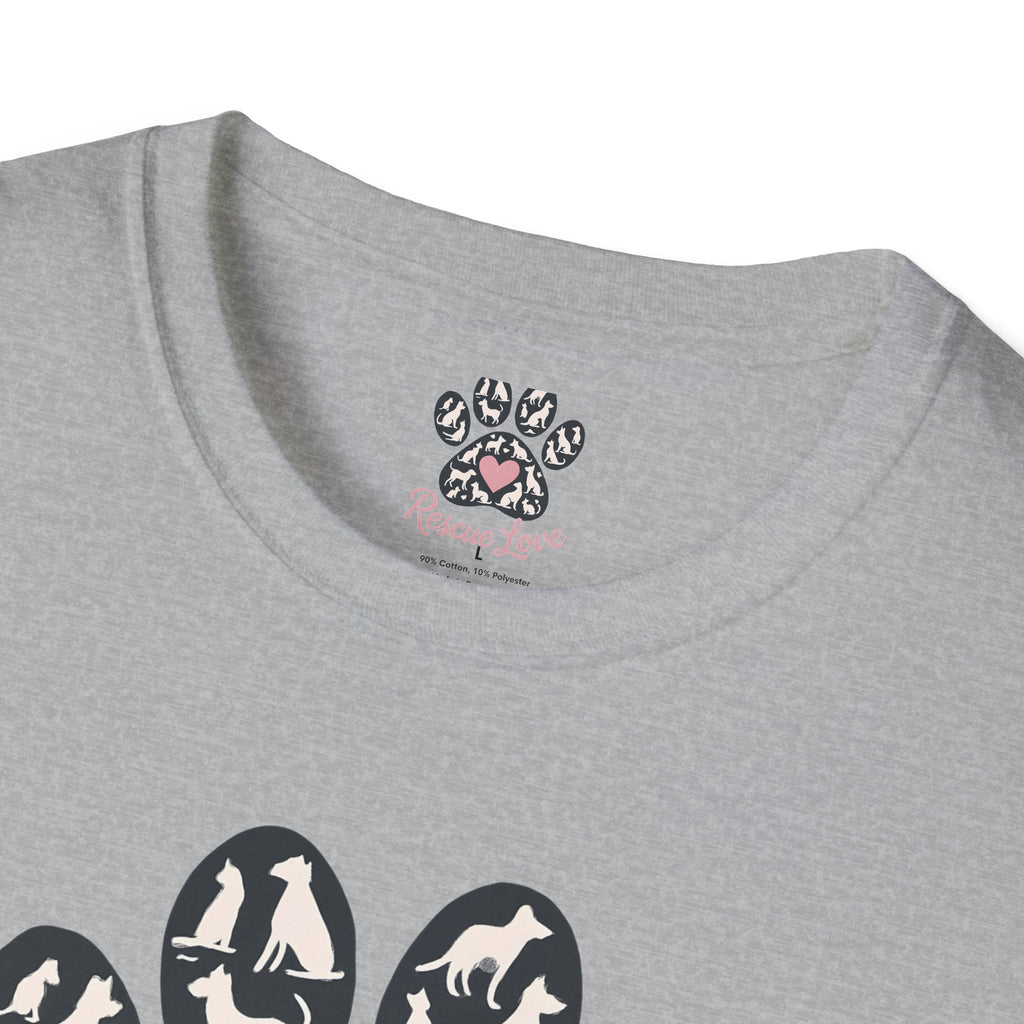 Rescue Love Paw Print T-Shirt