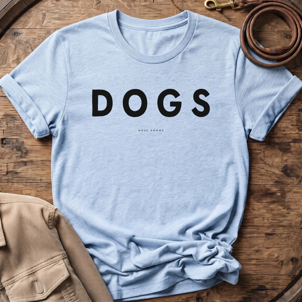 Dogs Unisex tee in Light Blue Heather