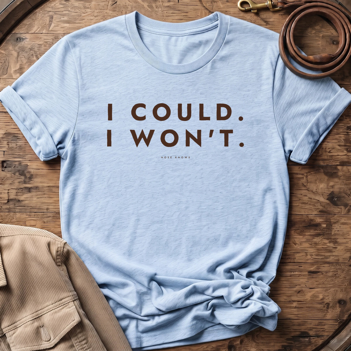 I Could Unisex tee in Light Blue Heather