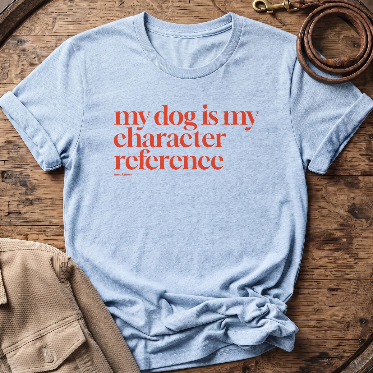 References Unisex tee in Light Blue Heather