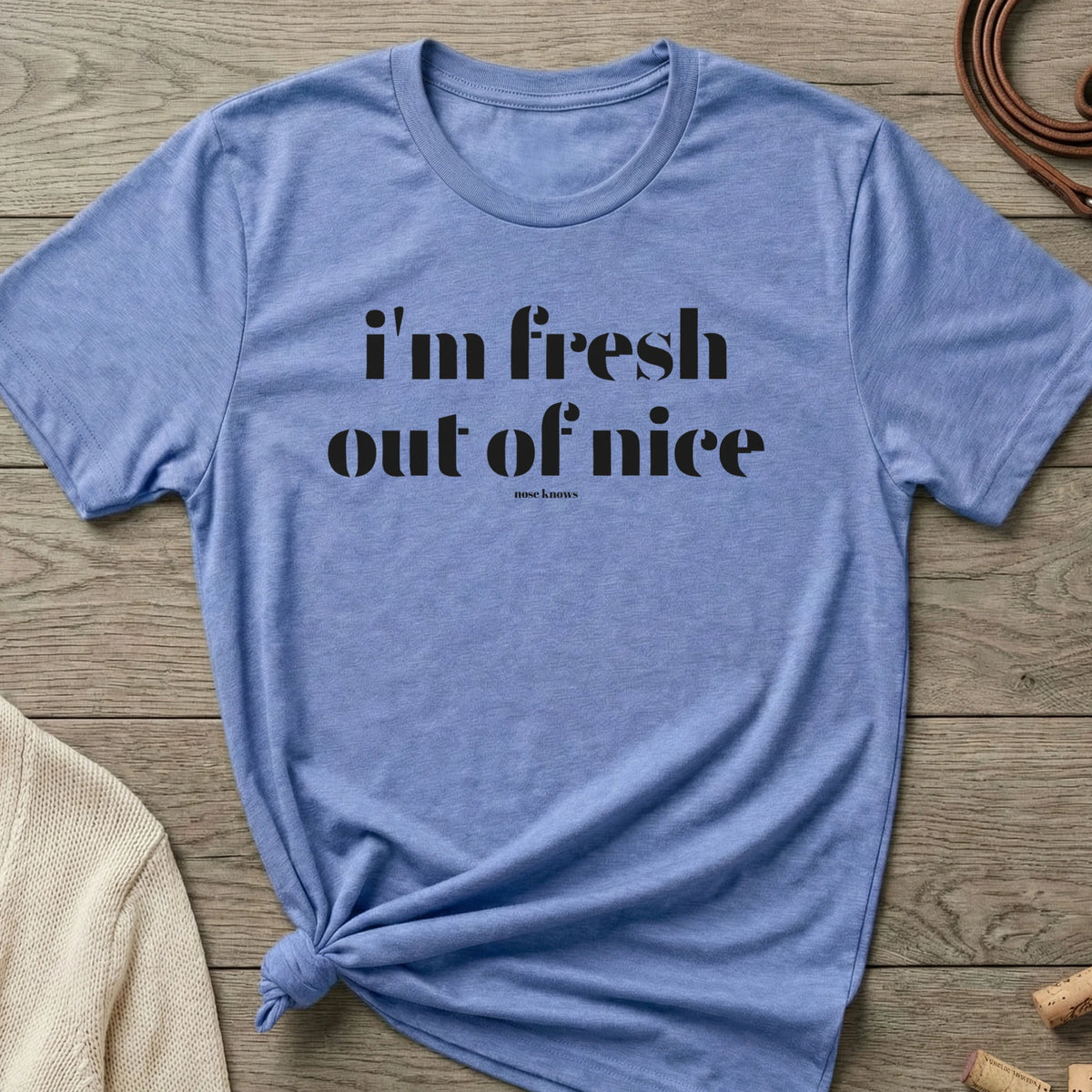 Fresh Out Women's Cut tee in Maritime Frost