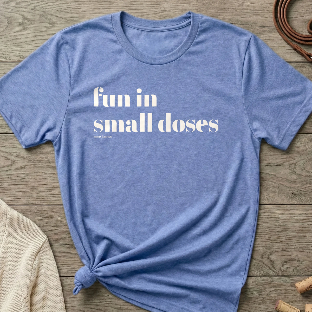 Small Doses Women's Cut tee in Maritime Frost