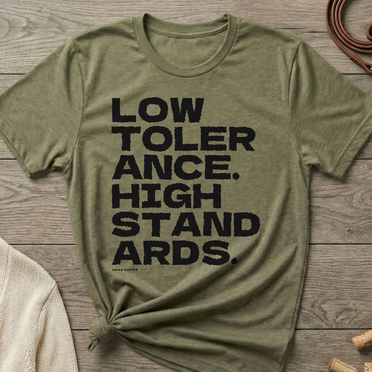 Low Tolerance Women's Cut tee in Military Green Frost