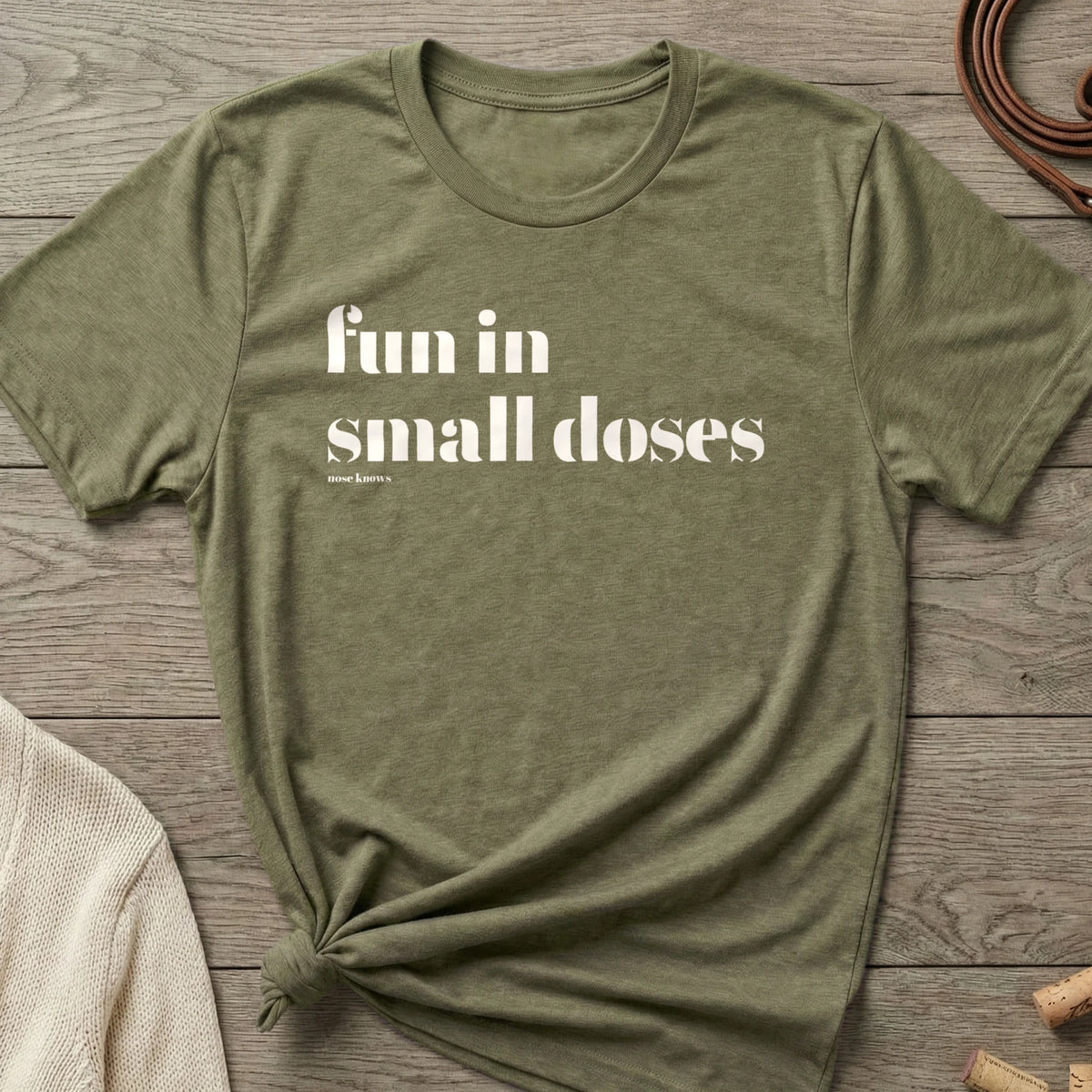 Small Doses Women's Cut tee in Military Green Frost