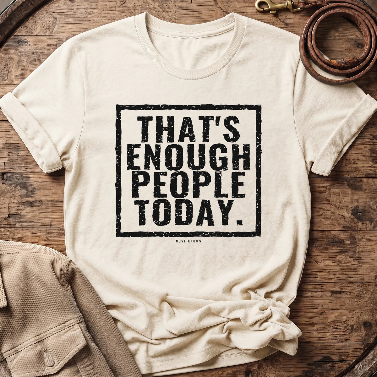 Enough People Unisex tee in Vintage White