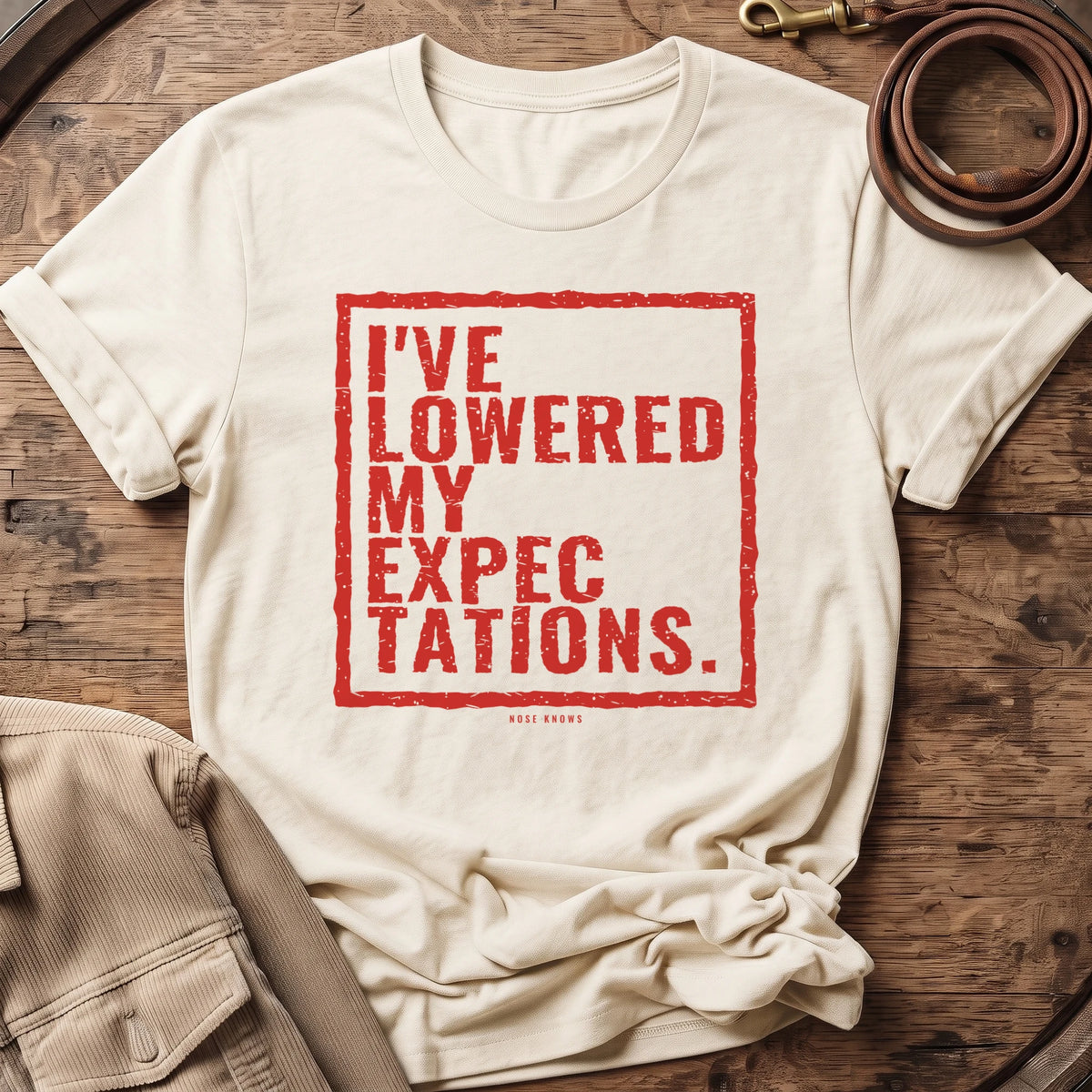 Lowered Exp Unisex tee in Vintage White