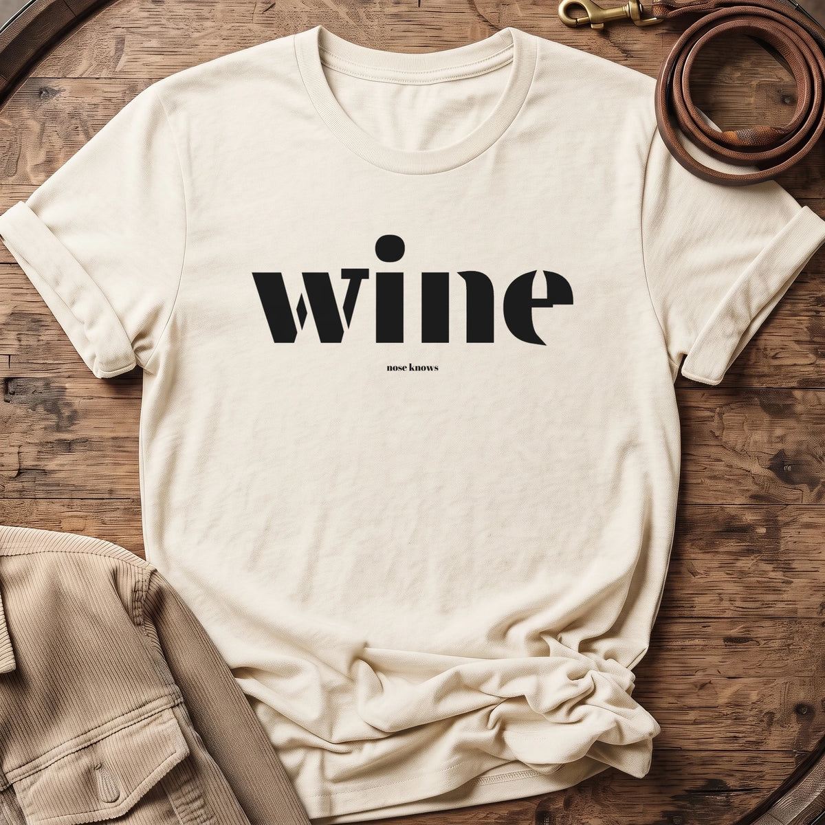 Wine Unisex tee in Vintage White