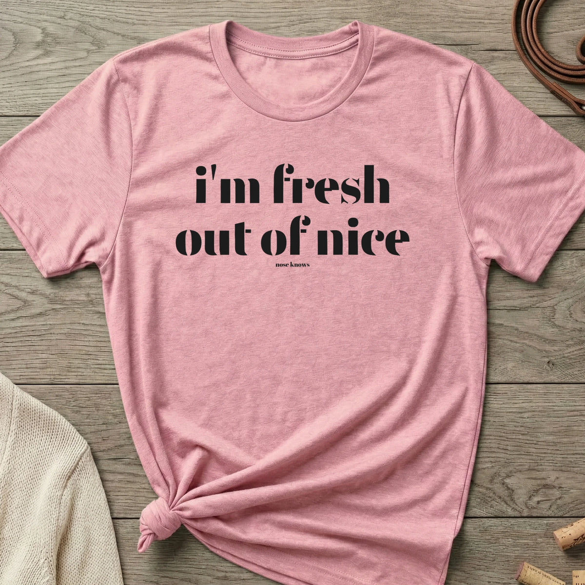Fresh Out Women's Cut tee in Wisteria Heather