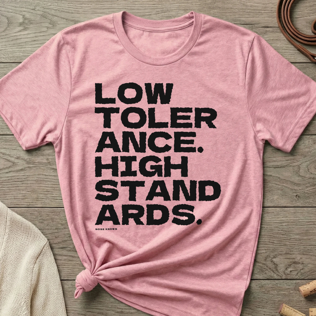 Low Tolerance Women's Cut tee in Wisteria Heather